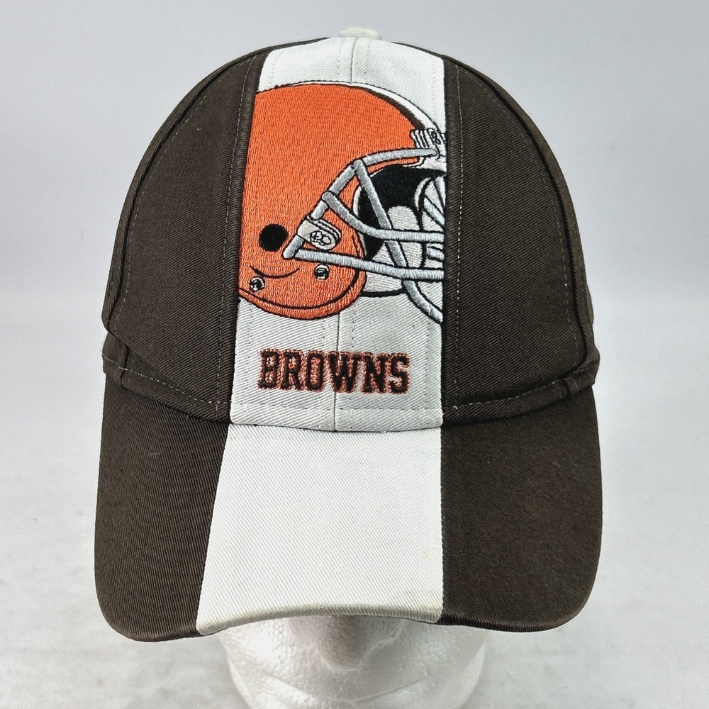 Vintage Cleveland Browns Strap Back Hat Cap Brown Twins Enterprise Helmet Logo
